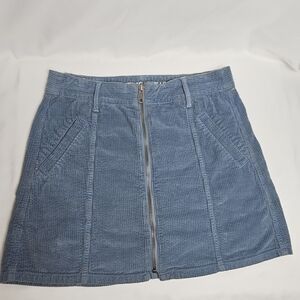 American Eagle Outfitters Size 2 Blue Cargo Skater Skirt A-Line Front Zip T6